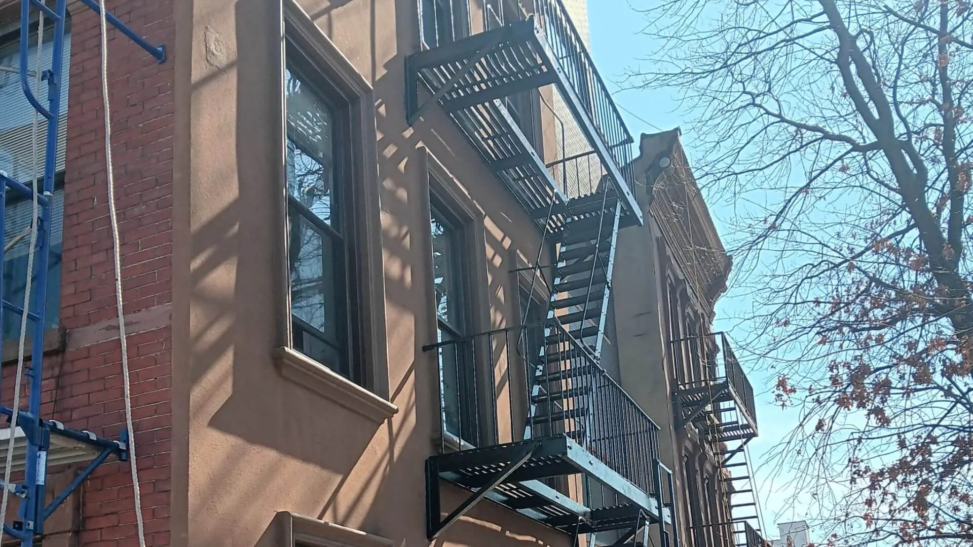 Facade repair and restoration work performed to meet Local Law 11 compliance in New York City